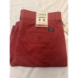 Chaps Nantucket Red Chino Shorts 9" Inseam Seacoast Wash Stretch Flex Waistband